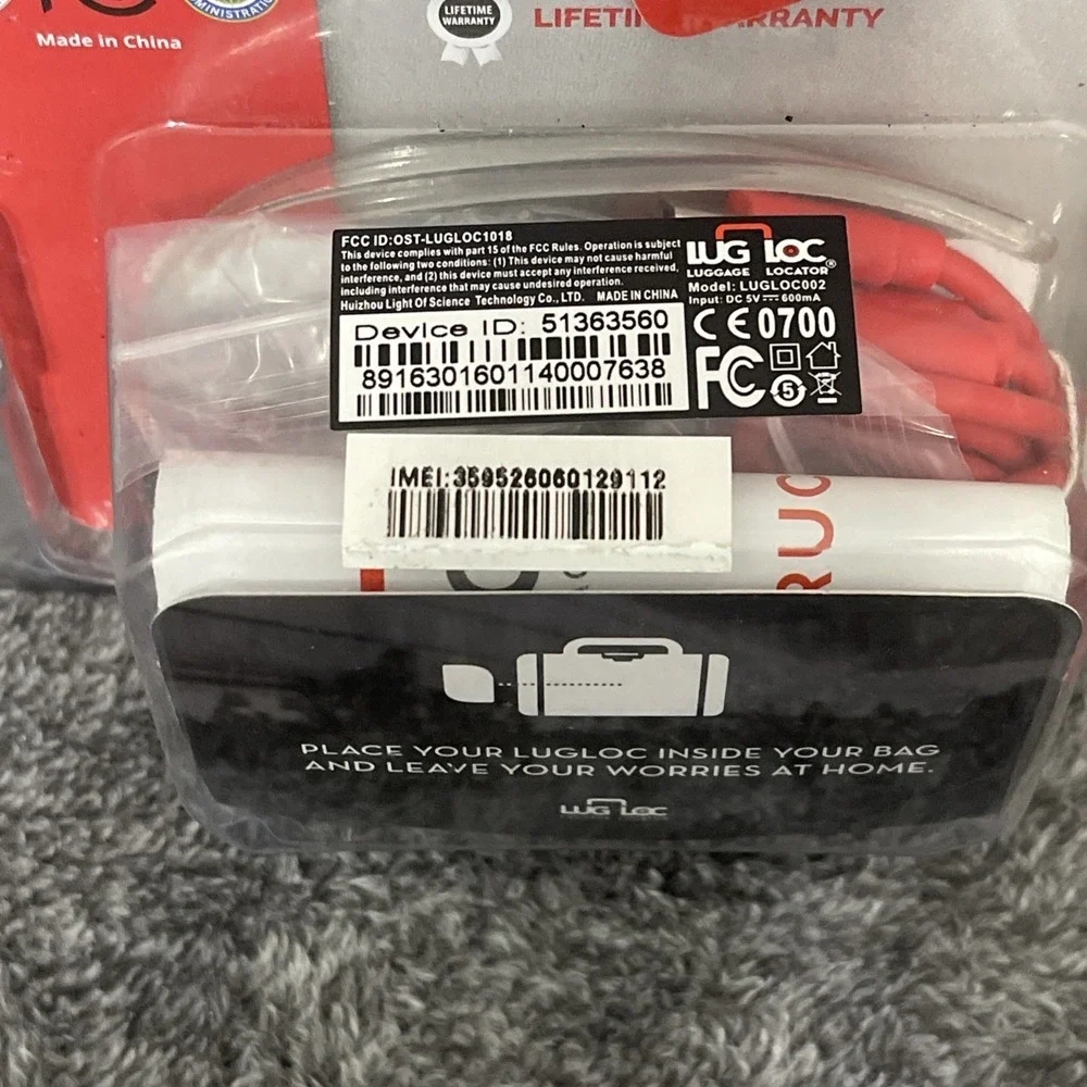 LugLoc Luggage Tracker‎ – Worldwide Smart Lost Baggage Locator – New in Box